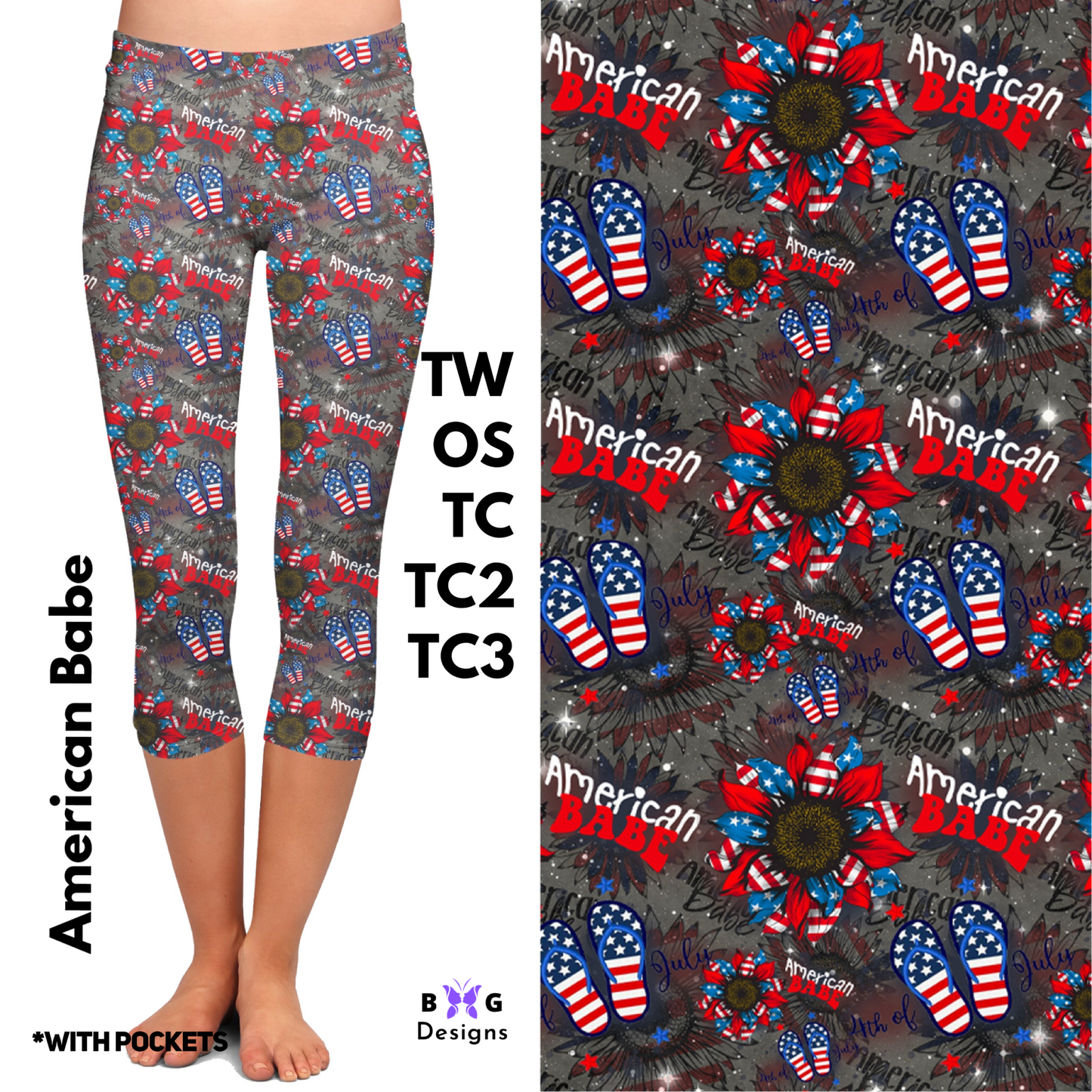 American Babe - Capri Leggings with Pockets